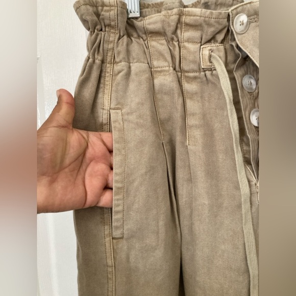 free people  margate pleated paperbag trouser in  swirl, size PS - Picture 6 of 10